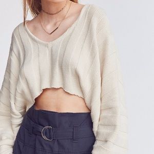 Urban Outfitters cropped cream sweater
